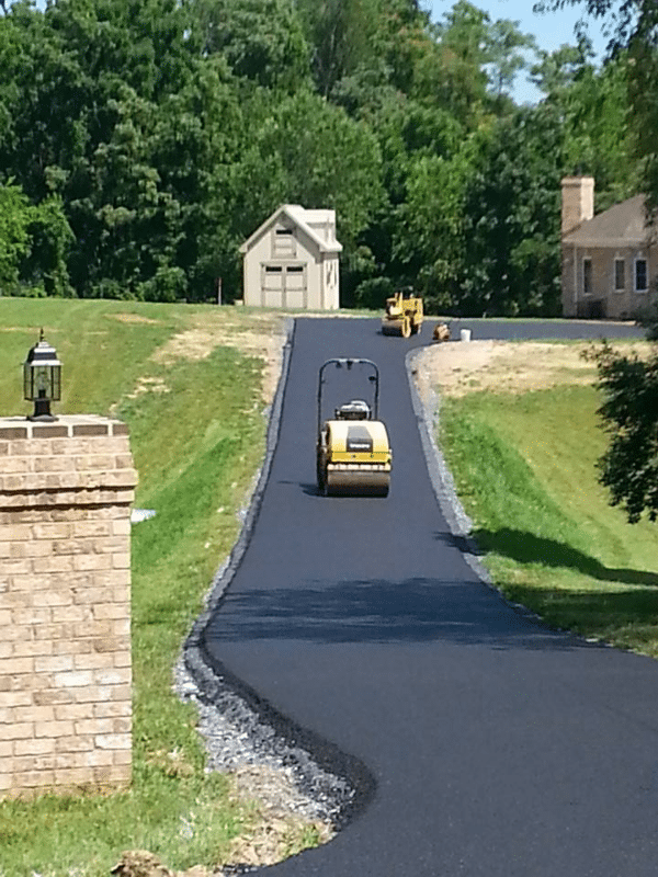 Blacktop paving on long residential driveway residential driveway grading