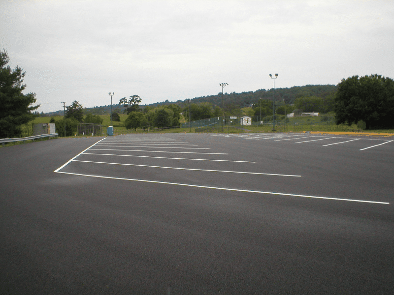 parking lot with striping lines